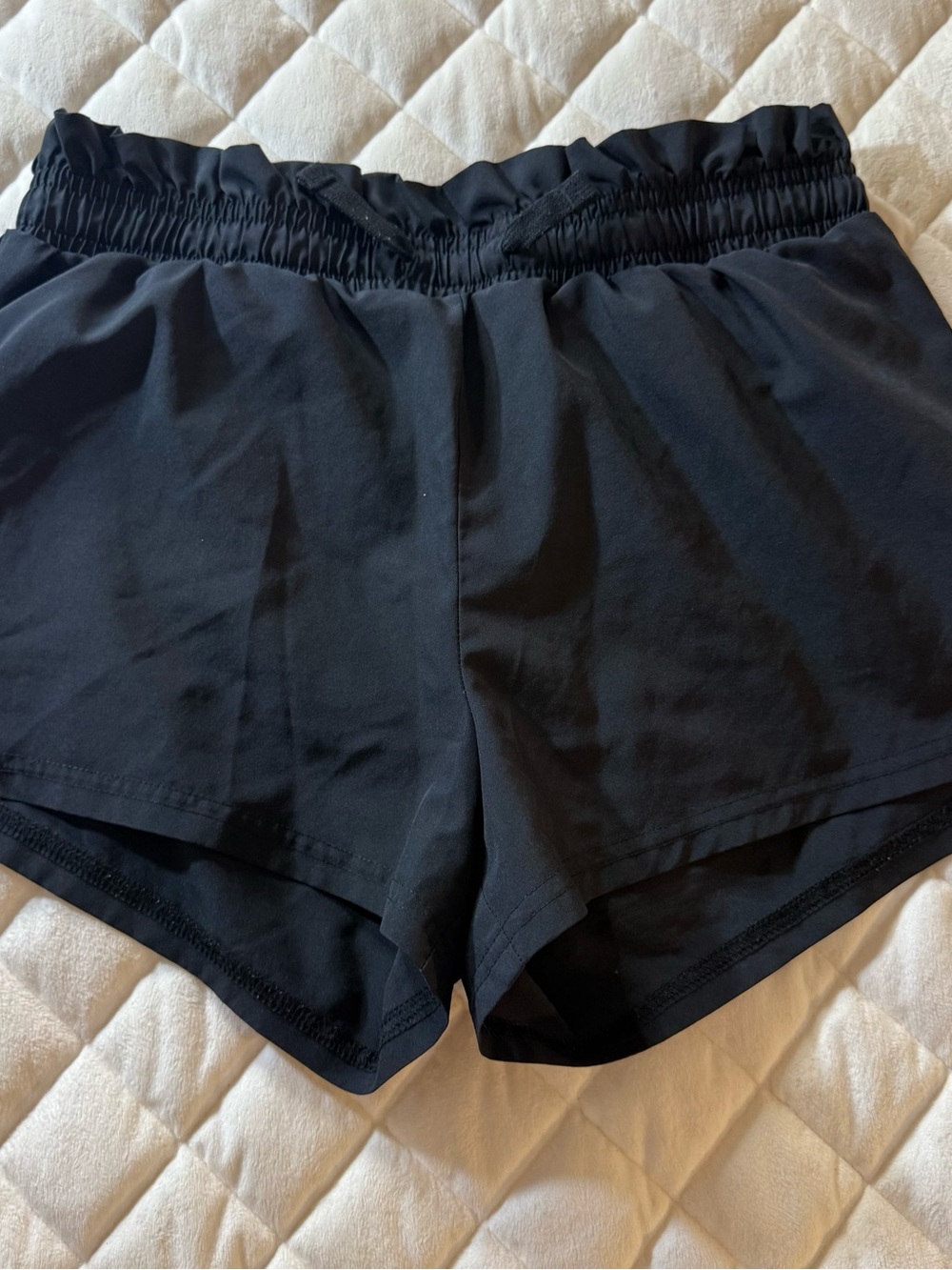 Abercrombie Kids Girls Black Active Running Shorts Smocked Ruffle Size 11/12 L